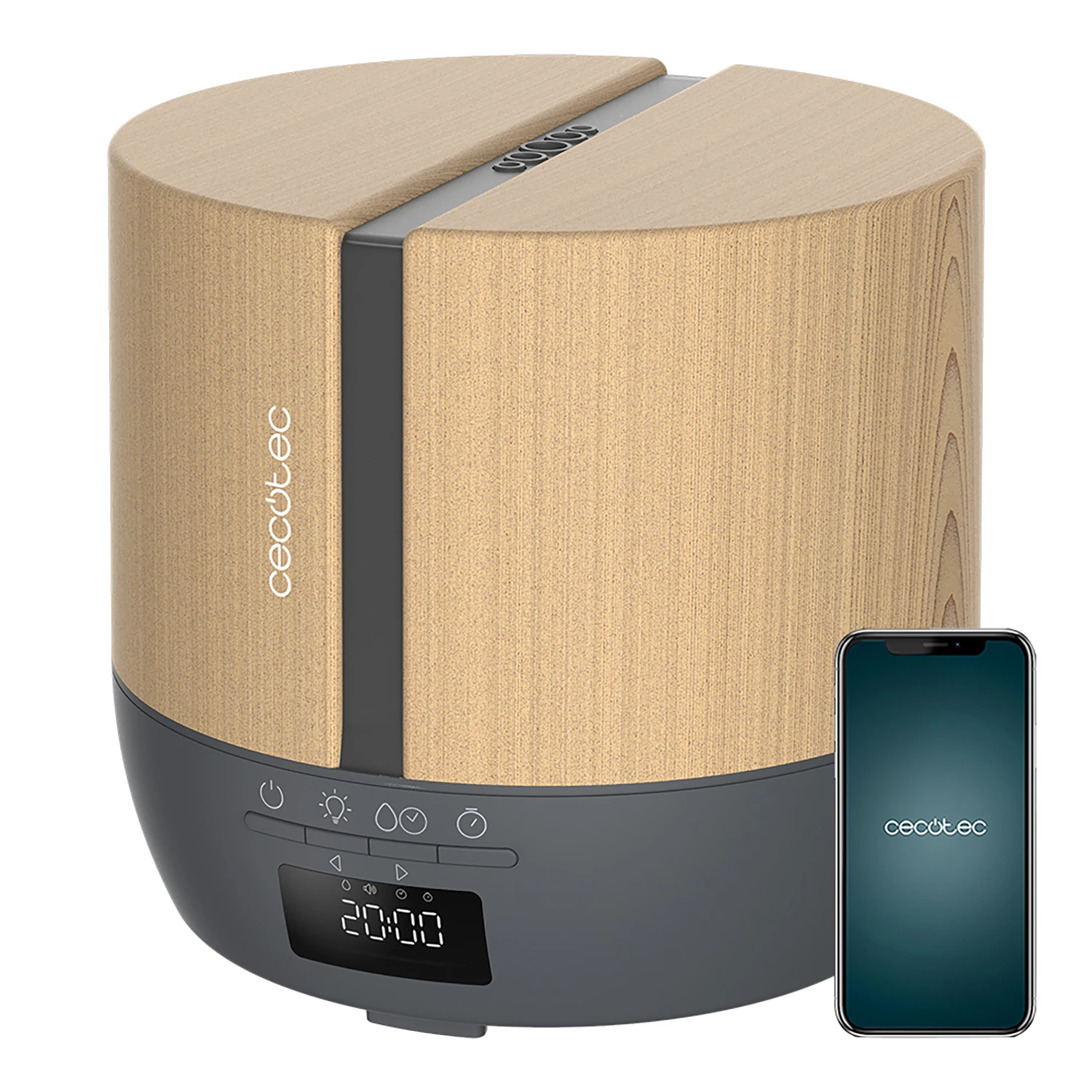Cecotec Humidificador Difusor de aroma PureAroma 550 Connected Grey Woody