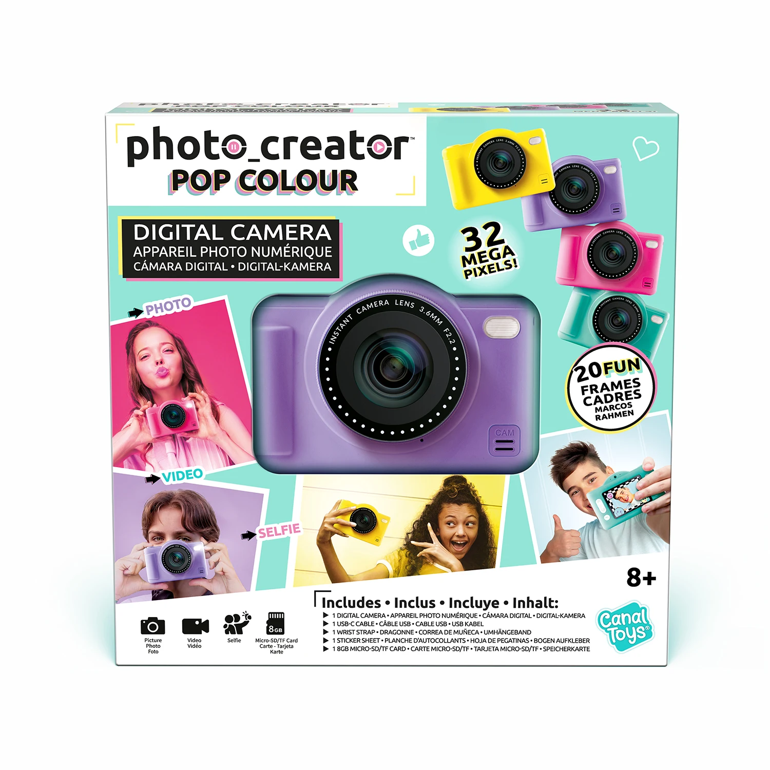 Cámara digital Pop Color Violeta - Pop Colour Digital Camera Purple - Photo Creator - Canal Toys - CLK041