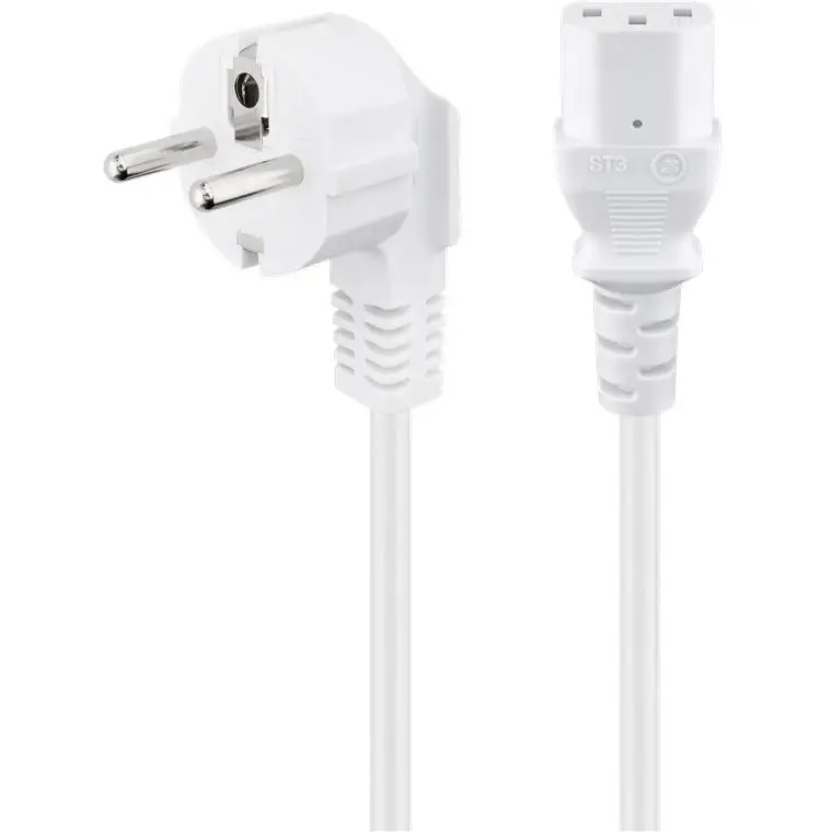 Goobay 95140 cable de transmisión Blanco 2 m Enchufe tipo F IEC C13