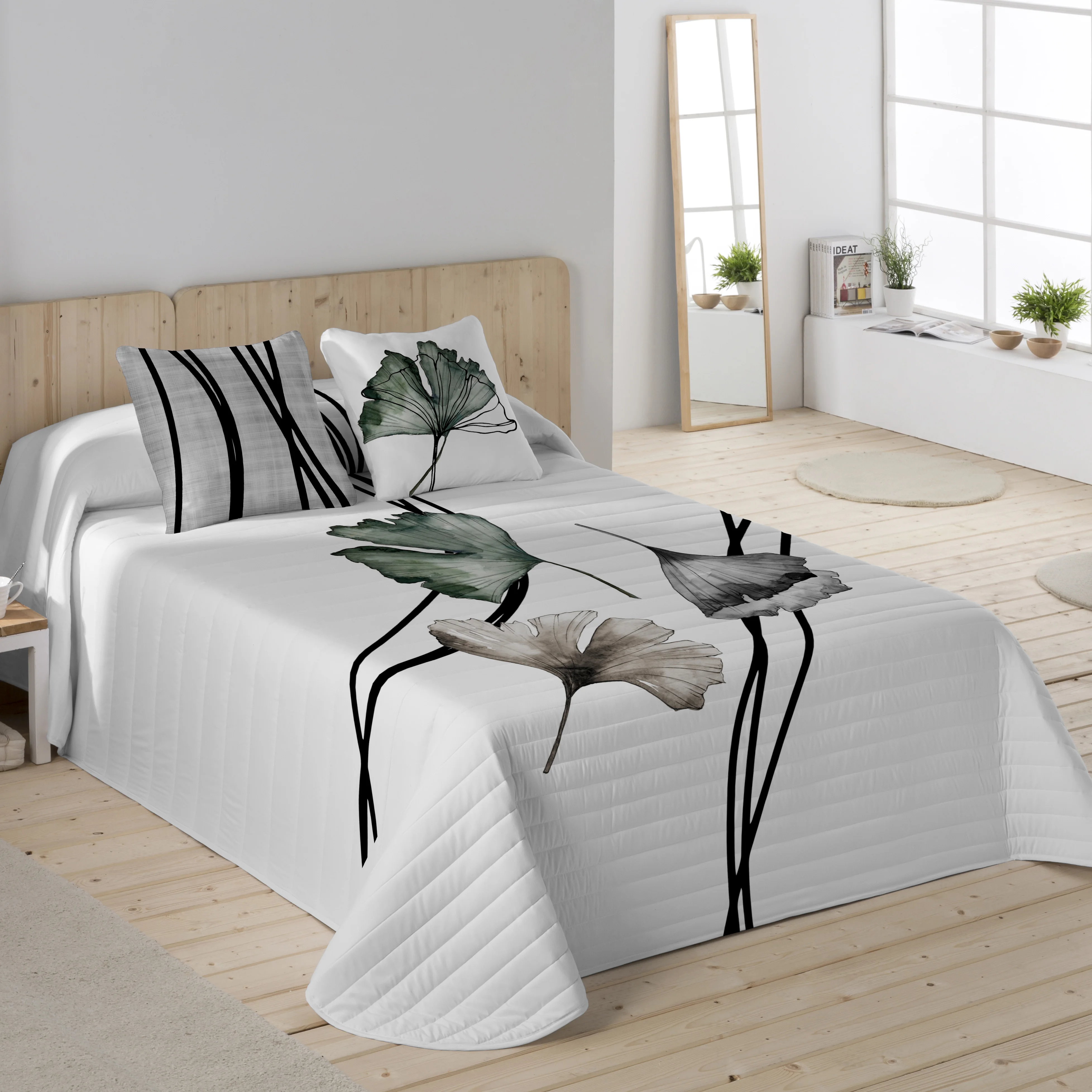 NATURALS - Colcha Bouti Estampada - Tejido 100% Algodón Extra Suave - Relleno 120 Gramos - Modelos Florales - Cama 90/135/150/180 Cm