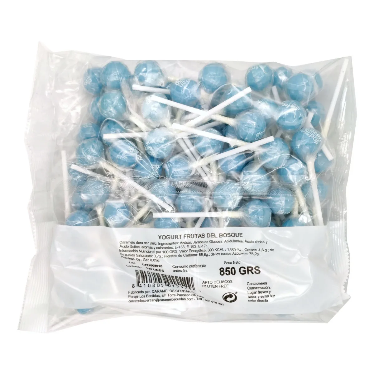 CHUPA CHUPS YOGURT FRUTOS DEL BOSQUE 100 UNDS. CERDÁN