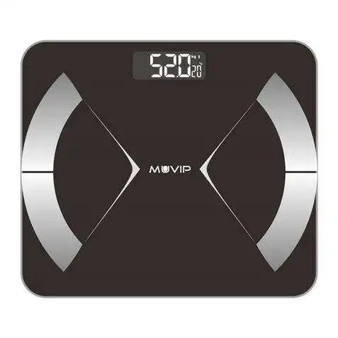Muvip body muscle bascula de baño digital bluetooth - pantalla lcd - plataforma de cristal templado - 10 memorias - peso max. 180kg - auto apagado