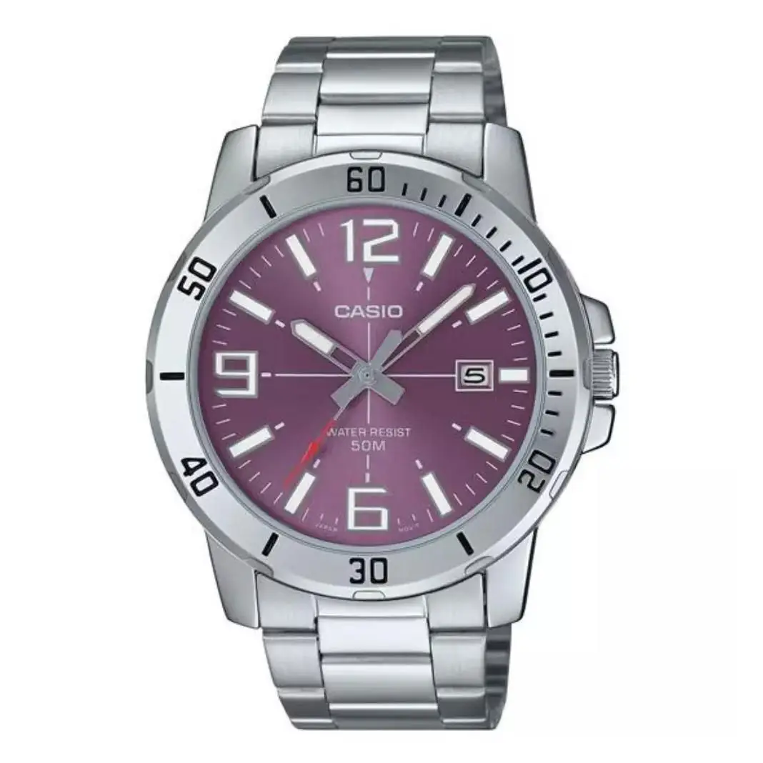 reloj deportivo hombre Casio MTP-VD01D-6B 45mm 50m WR correa de acero