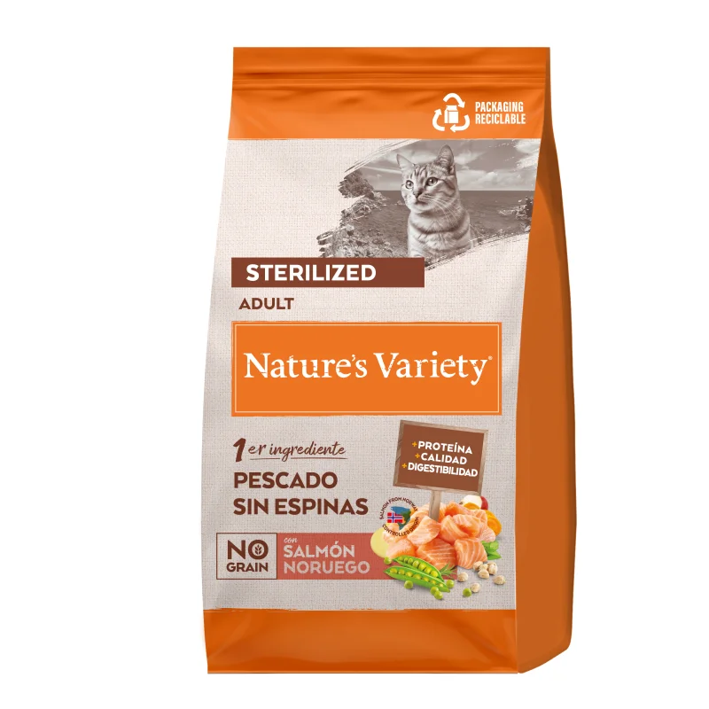 Nature's Variety No Grain Pienso de Salmón Noruego para Gatos Esterilizados 1,25kg