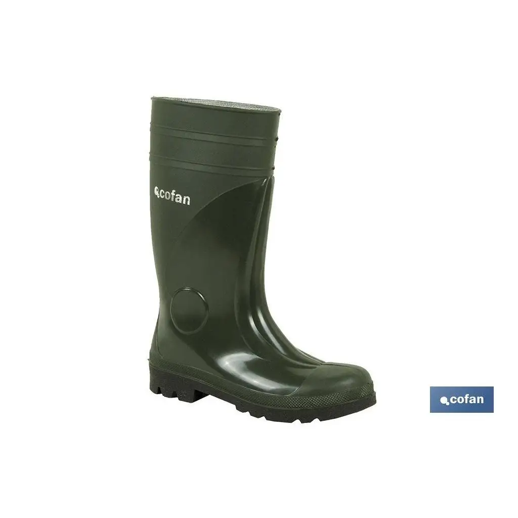 COFAN - Bota de Agua | Color Verde | Seguridad S5 | Fabricada en PVC | Puntera y Plantilla de Acero