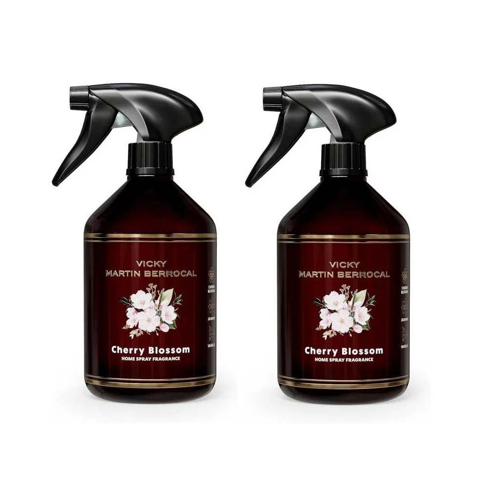 Spray Ambientador Vicky Martin Berrocal Cherry Blossom 500 ml (Paquete de 2) - Perfume para el hogar, Sensación unica, Alta calidad, Fragancia Premium