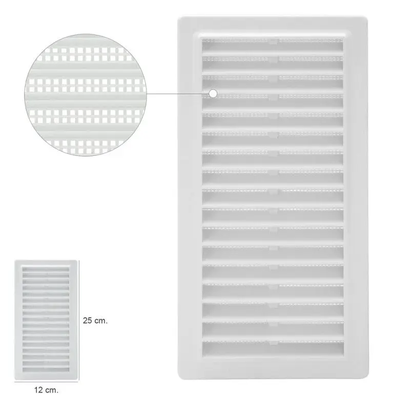 Wolfpack plastic recessed grid with back mesh 25x12 Cm-insect reduction