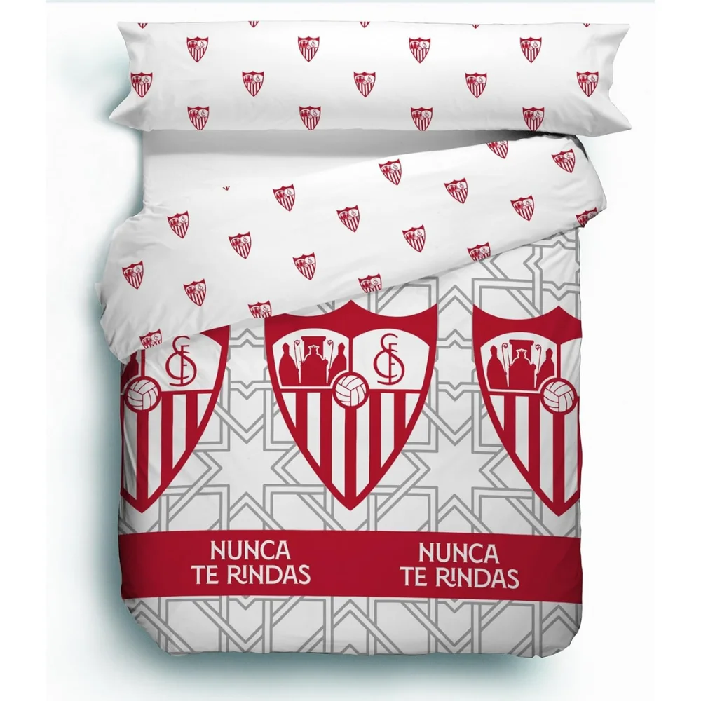 Sevilla F.C duvet cover 2 pieces Includes duvet cover and pillowcase. Composition: 50% cotton 50% polyester. Official Product