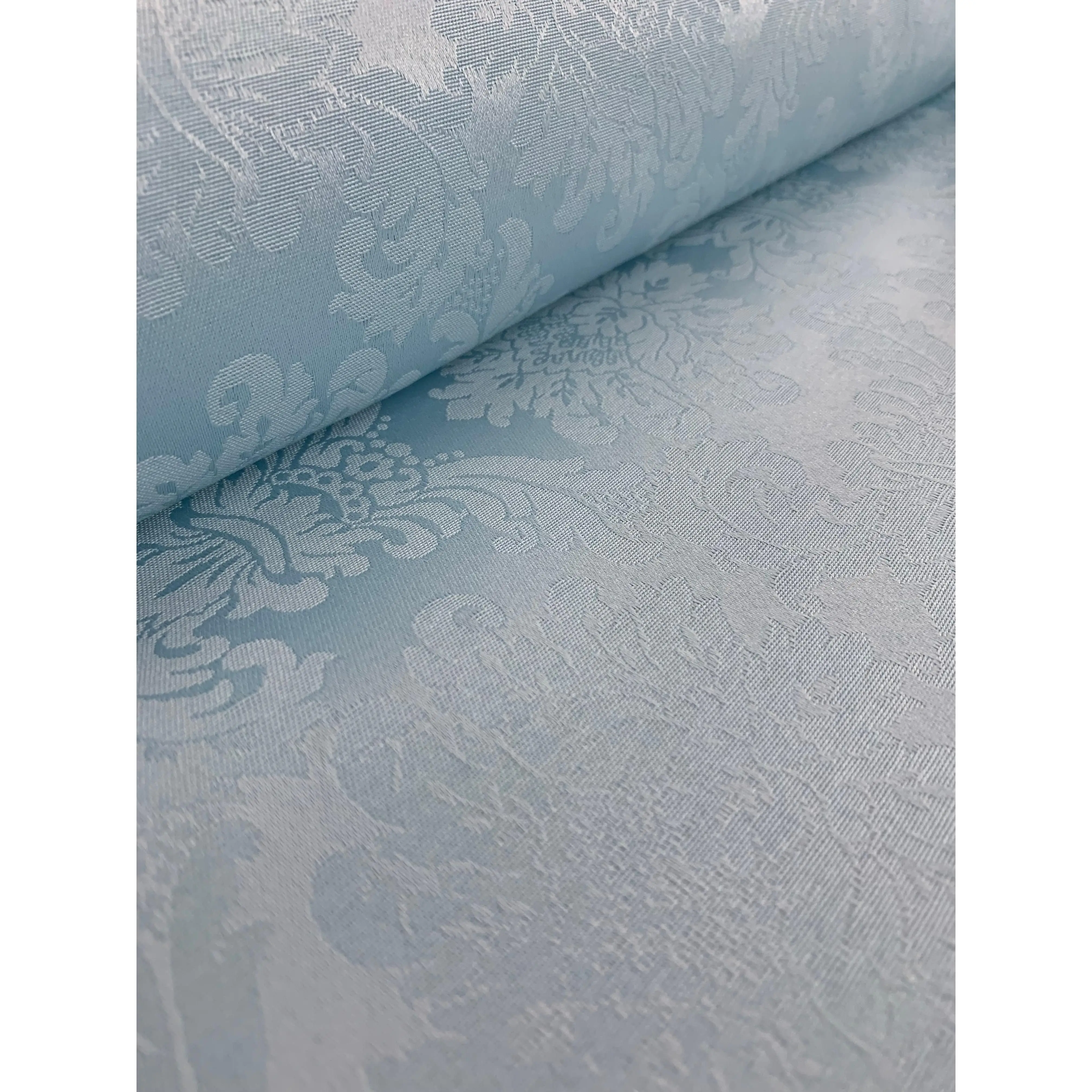 Tejidos Ortuño-Tela de Damasco Celeste, Tela Jacquard , decorar hogar, cortinas, manteles, Iglesias, Cofradías, Tapizados,1m x Ancho 2.80m