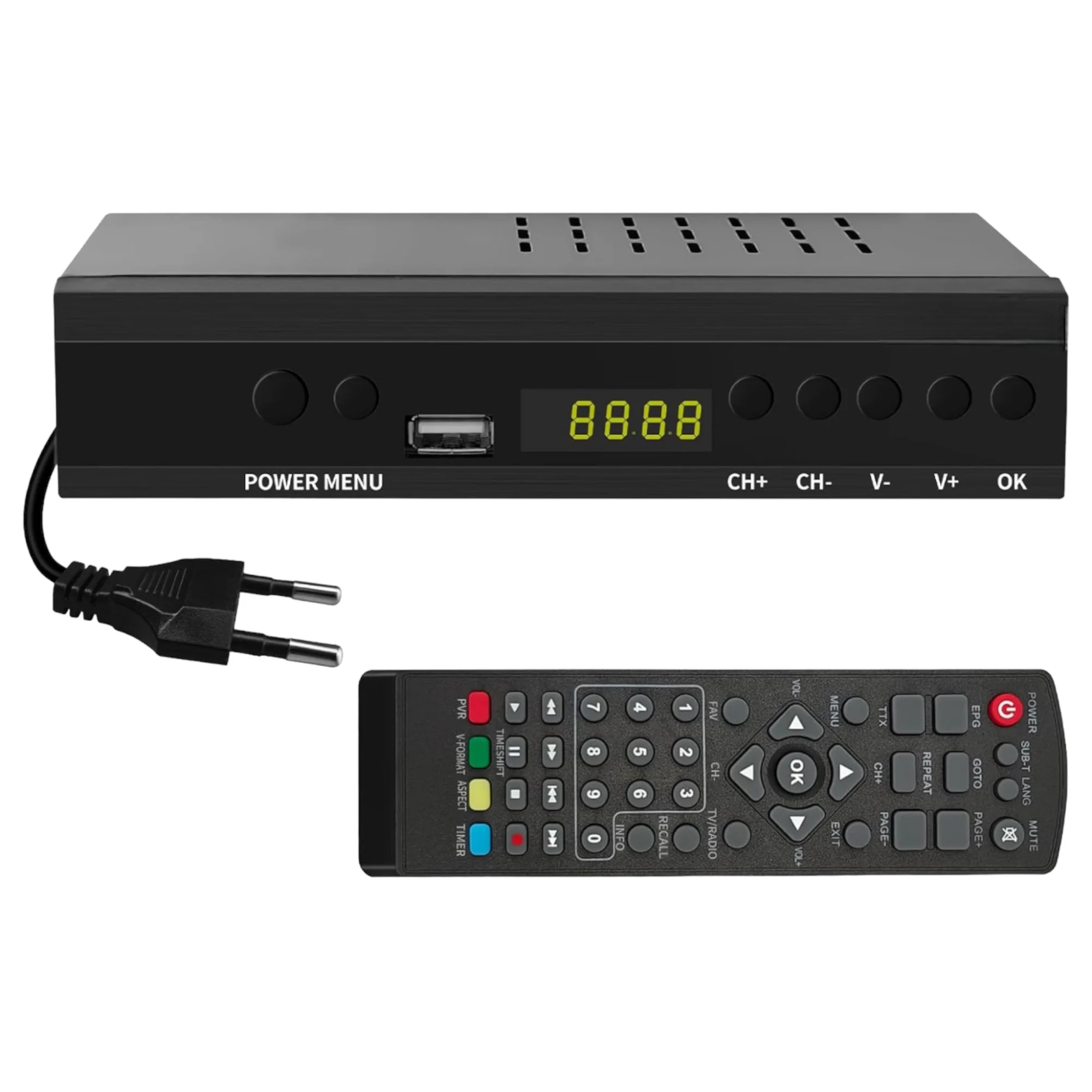 2024 New Version TDT TV DECODER UHD DVB-T T2 Tuner MPEG-4 2 Nero TDT HD 265 receiver TDT Digital terrestrial Tuner terrestrial DECODER, high Full HD Digital receiver 1080p/ Dolby/MPEG-2/4, H.264, HD, DVB-T2 (TDT-001 H6)