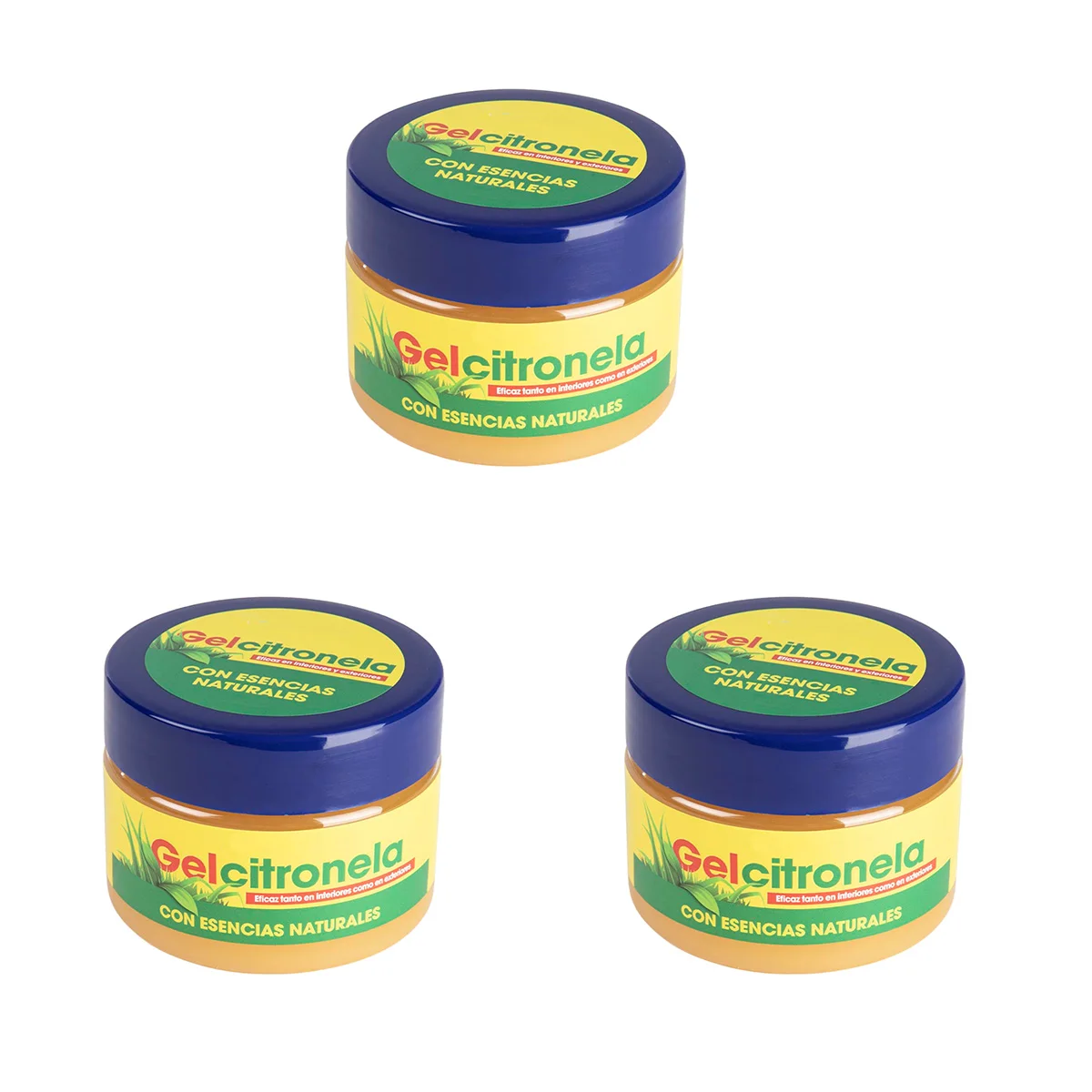 PLUSHOME Pack de 3 latas 100 gr Cada una de Gel de citronela Repelente de Mosquitos CITRONGEL CON ESENCIAS NATURALES