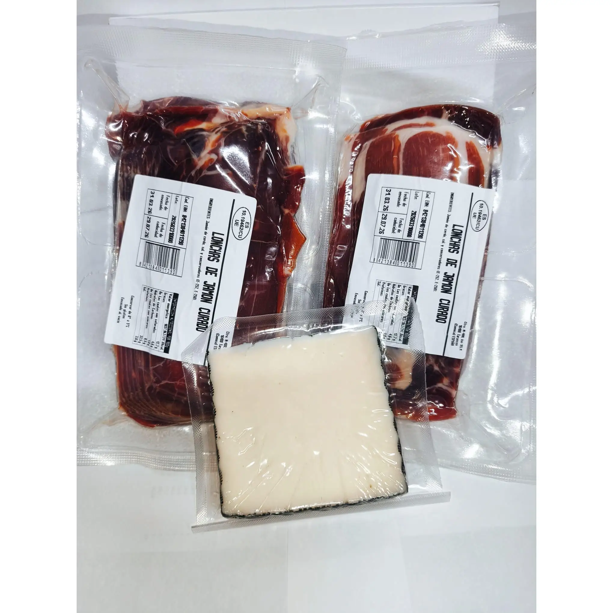 LONCHAS DE JAMON CURADO GRAN RESERVA ESPUÑA 1K + QUESO DE REGALO