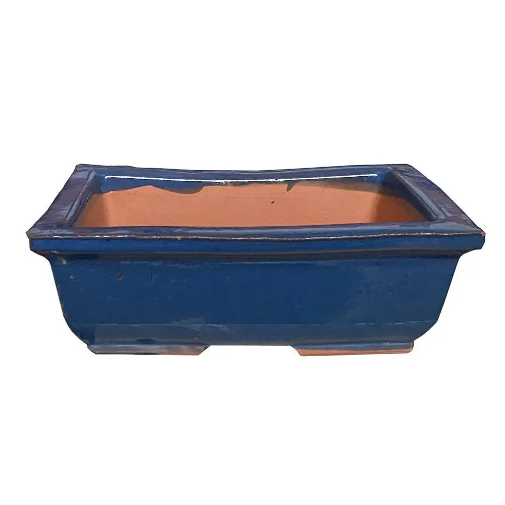 Bonsai ceramic pot blue n3 14x9 cm