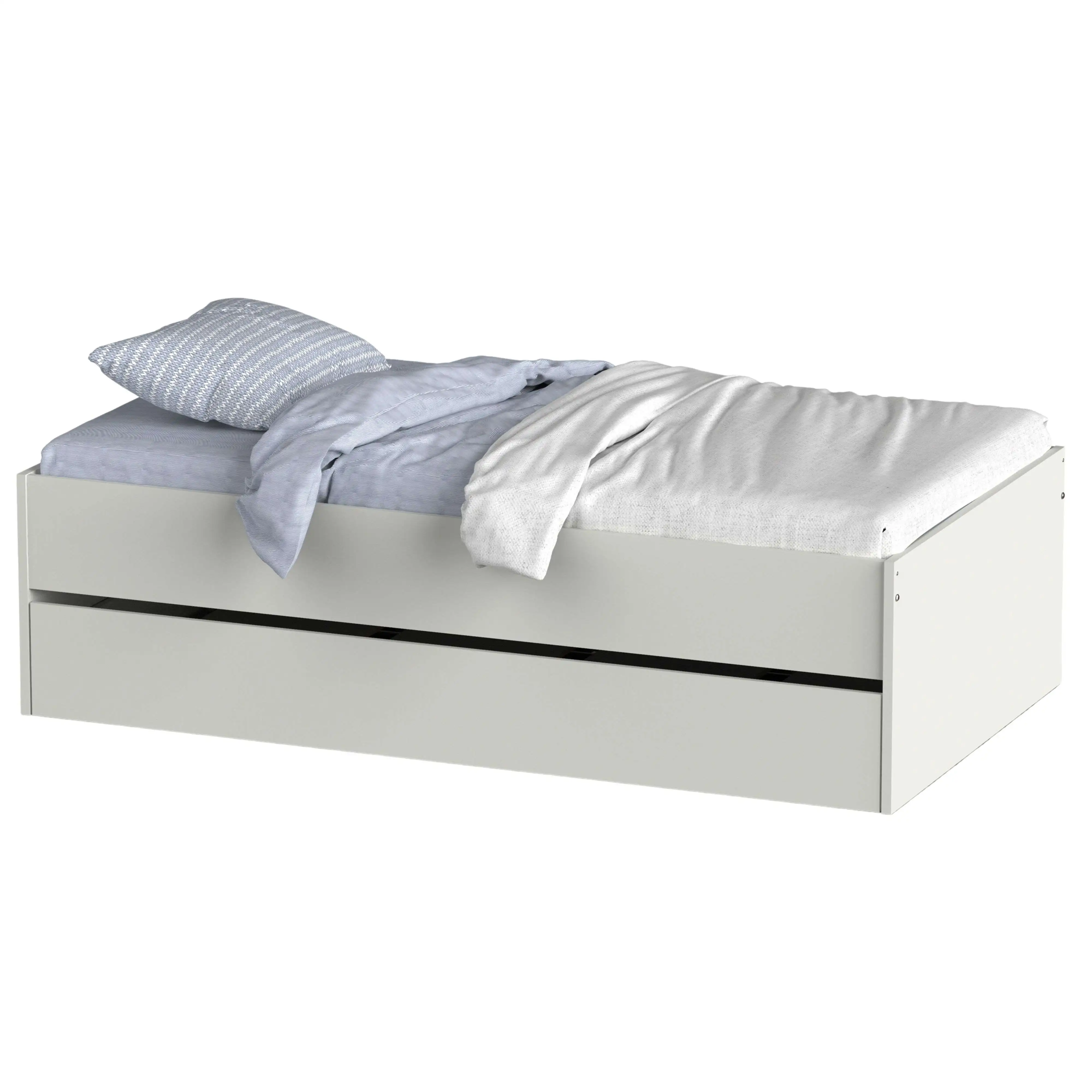 Miroytengo Cama Nido 105x190 cm, Cama nido Grande, Cama Doble Juvenil Terai Color Blanco o Roble Cambrian
