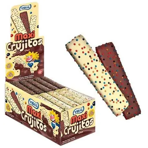 MAXI crunjitos CHOCO 75 UNDS VIDAL-Chocolate and vanilla coated cloud sticks-75 PCs