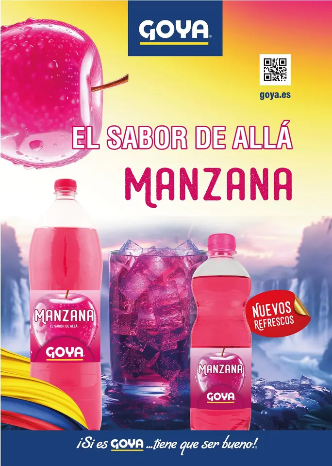 Refresco sabor manzana caramelizada y goma de mascar Goya 6 x 2l, formato práctico ideal para compartir, refrescante y auténtico 3
