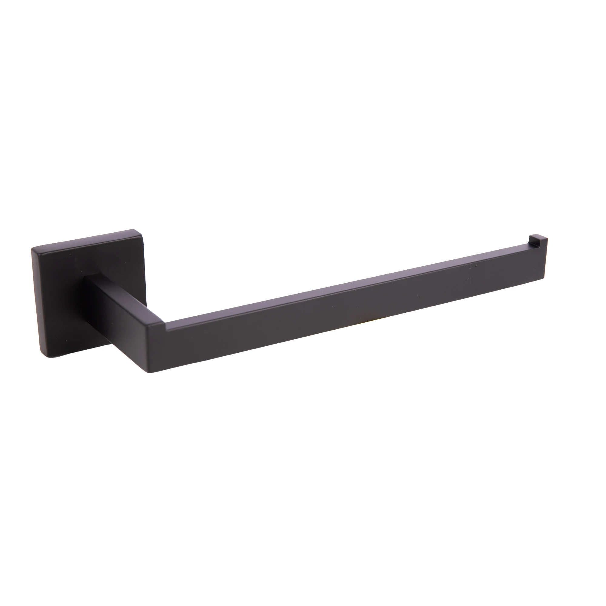 Cofan Toallero negro mate atornillado a pared | Diseño cuadrado minimalista | Material: acero inoxidable | Kit de fijación incluido | Medidas: 27 x 8 x 5,5 cm