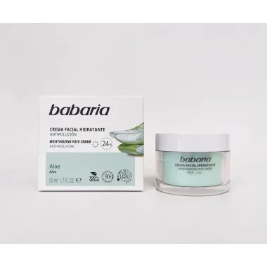 Crema facial hidratante con Aloe Vera 24H (50ml). Babaria