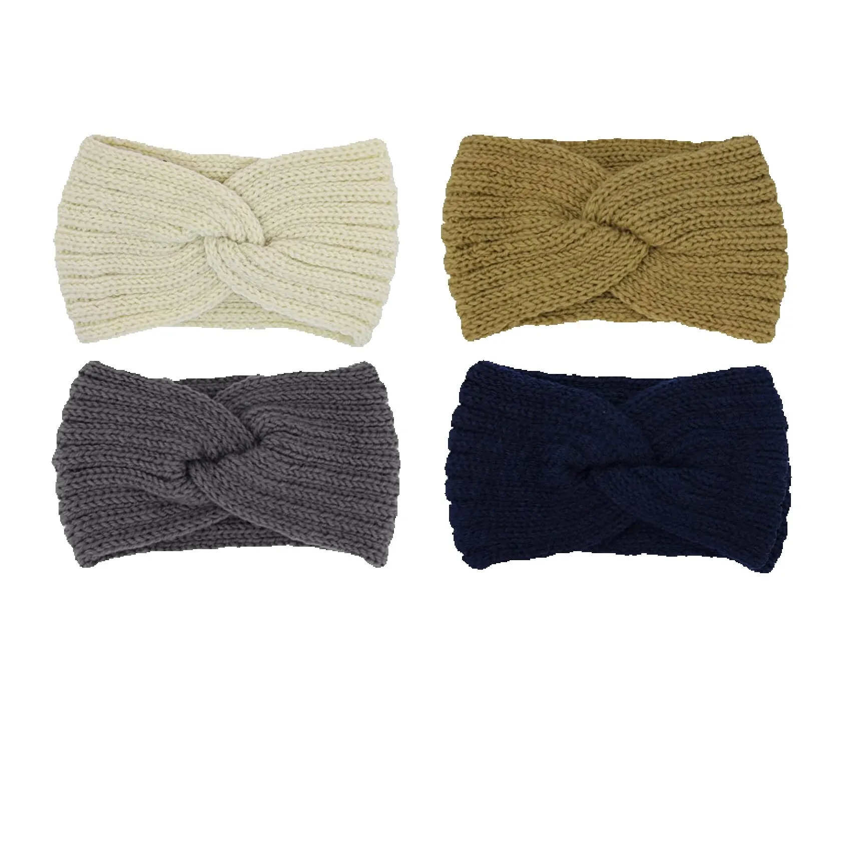 4 Diademas lana, Turbantes tejida de invierno, diadema de turbante de ganchillo, diadema trenzada,Mujer Invierno Diadema Cabeza Anchas Cabello Turbante Banda Accesorio Pelo