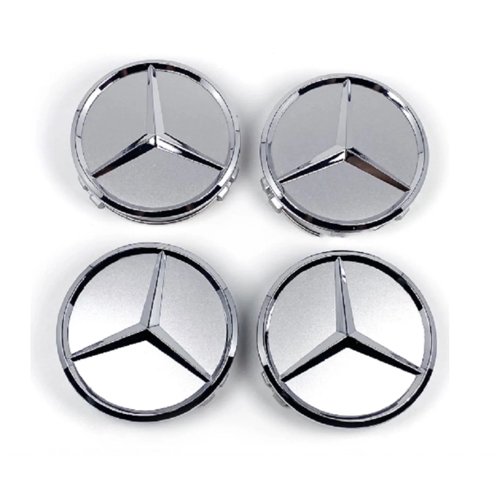 Hub caps for MERCEDES 75 mm pack 4 PCs hubcap Caps center caps wheels trim silver