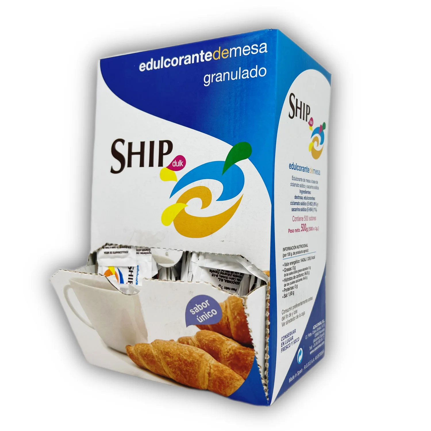 Ship edulcorante granulado sobre 1 g. estuche 500 uds.