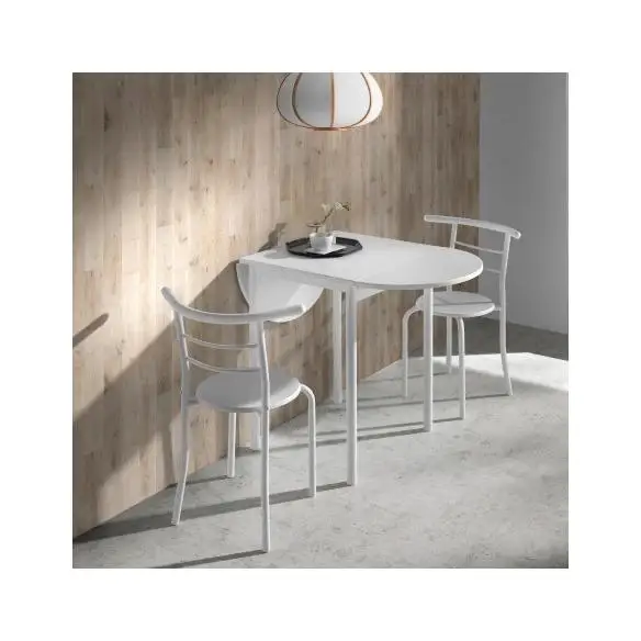 MOMMA HOME Conjunto Mesa Cocina Extensible y 2 Sillas Blanco - Mesa Comedor Extensible, Mesa Cocina Plegable Raíz Mesas de Cocina Inicio Mesas y Sillas de Cocina Muebles de cocina Momma Home