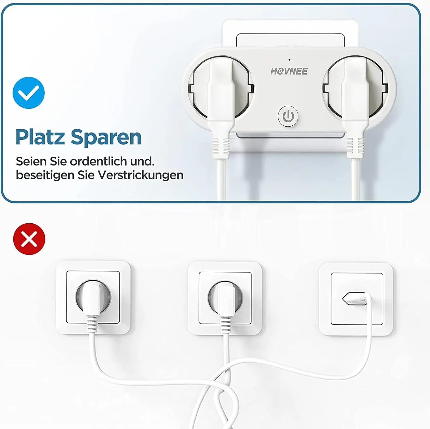 Plug adapter, with usb and usb c, socket thief with usb type c, 5 in 1 multiple usb plug with 3 usb (1 usb-c + 2 usb-a) and 2 schuko sockets, multiple wall plug with switch, suitable for home, office and travel, white
