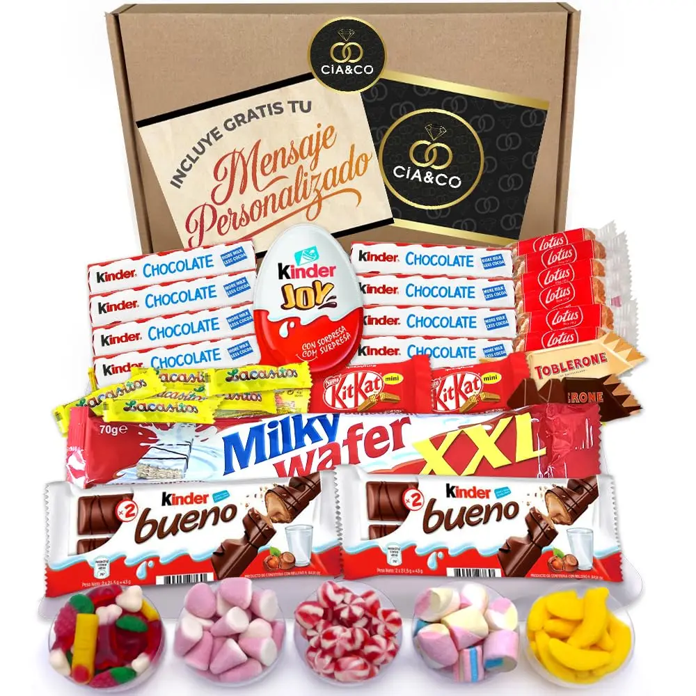Lote regalo Kinder y chuches sin gluten | 28 chocolates, 400 g 🎁