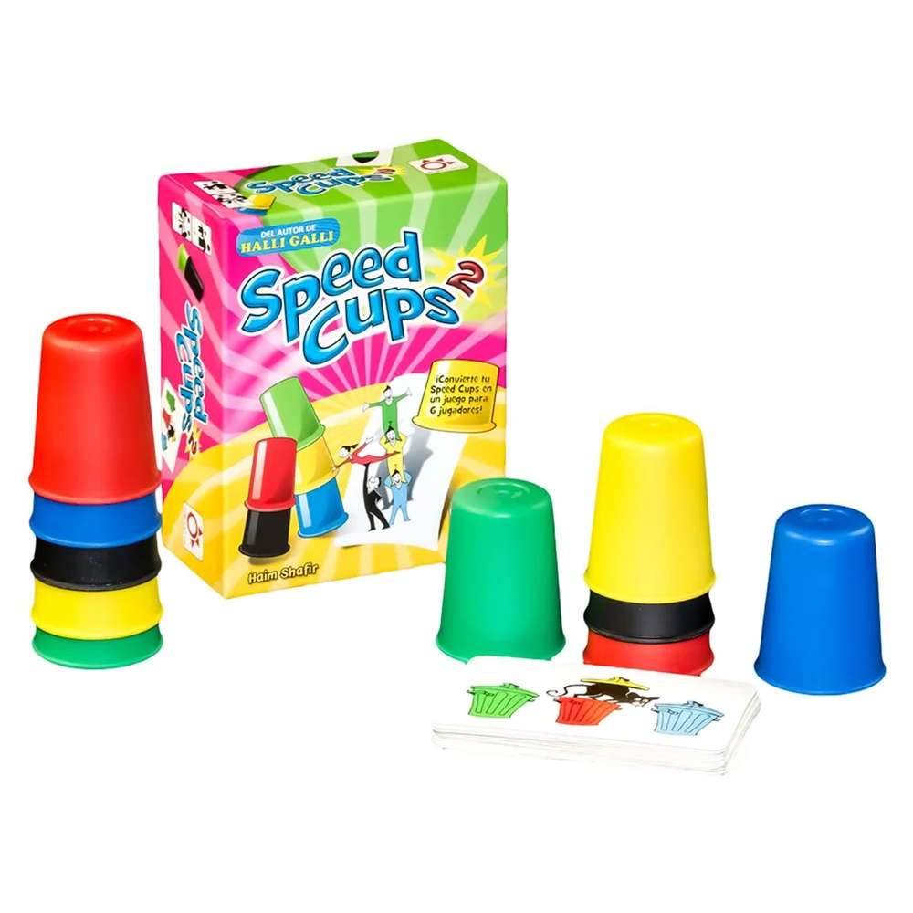 Speed Cups Version 2 Mercurio - Exciting family board game for 1-10 players, includes 19 colorful cards and 10 durable plastic cups, easy to learn, enhances reflexes and strategic thinking for hours of fun. #2
