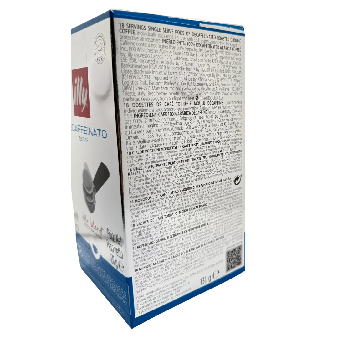 Illy cafe pack 6 single-dose e.s.e decaffeinated - 18 units - qumir