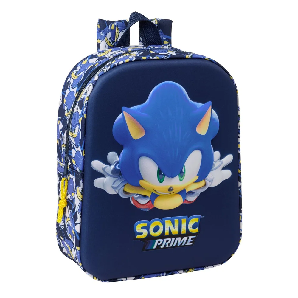3D Sonic "City" Preschool Backpack 22x27x10 Cm, spacious main compartment, comfortable adjustable straps, durable and easy to clean, perfect for kids' adventures in school.