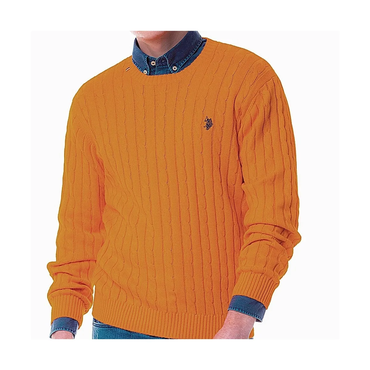 U.S. Polo Assn. BERT long sleeve man orange Logo navy blue