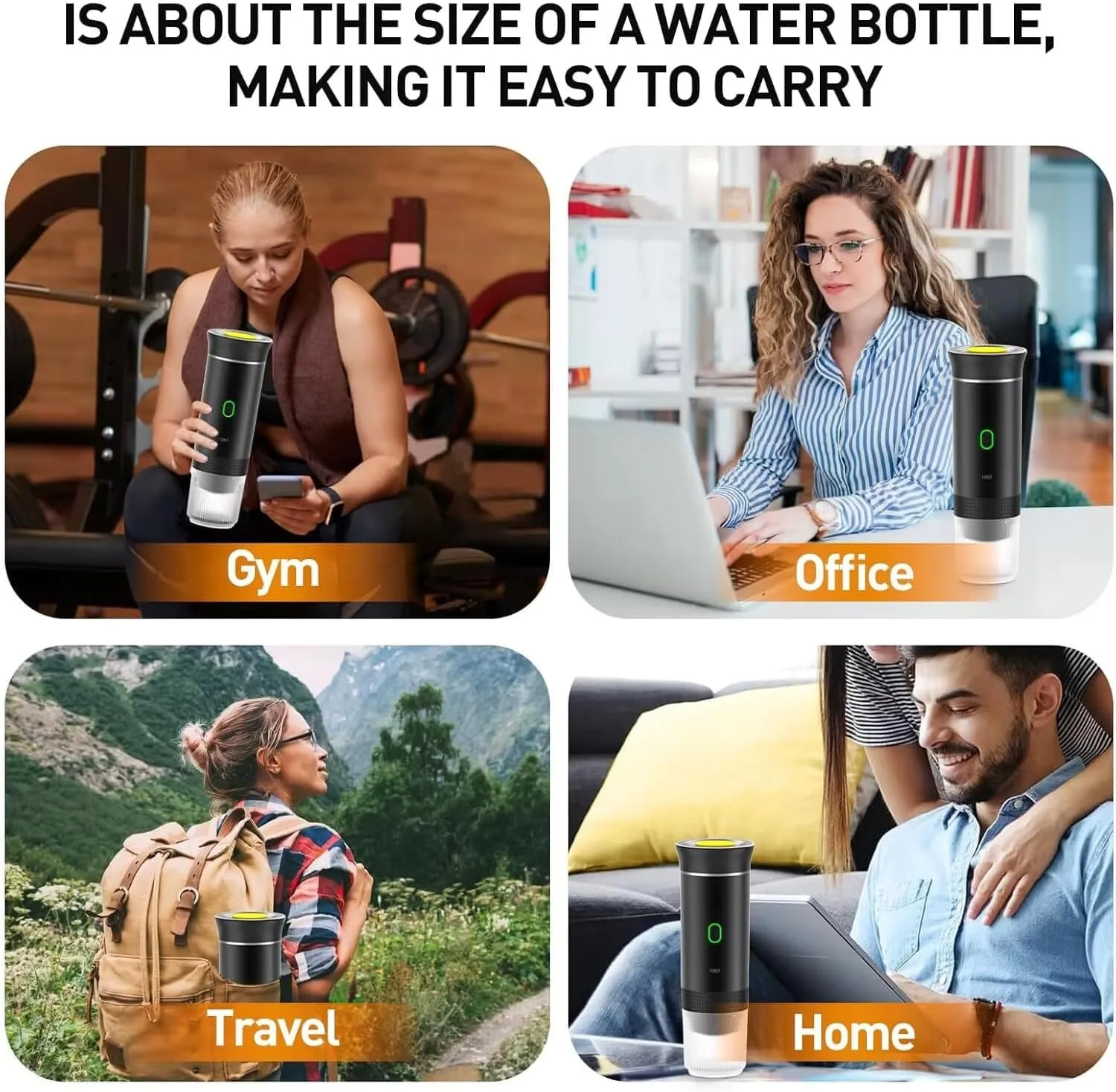 Portable Espresso Coffee Maker by Cecodadi - Compact 3-in-1 design for home or office use, features fast heating, USB power, and 60ml capacity with reusable filter, perfect for making coffee capsules. #4