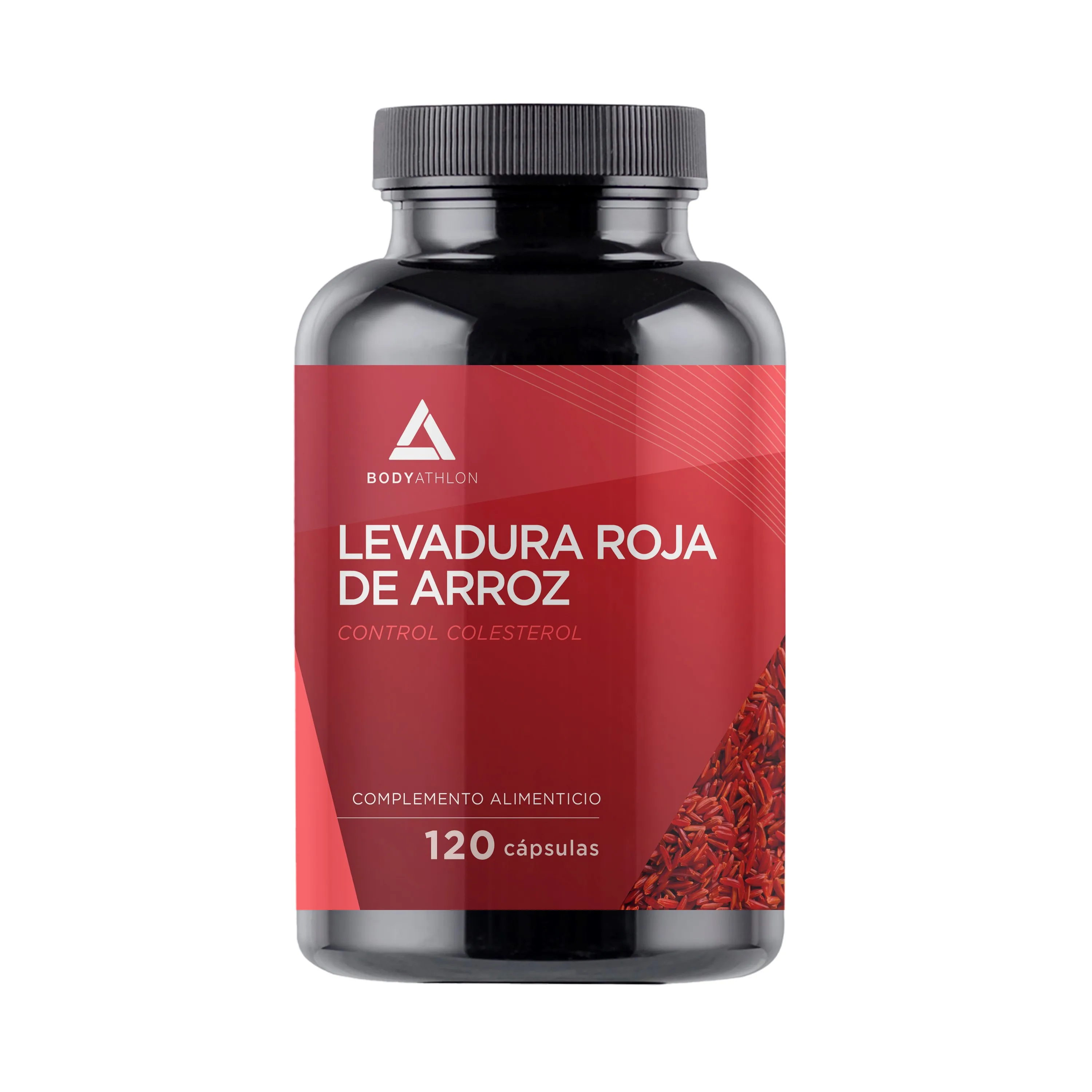 Bodyathlon- Levadura de Arroz Rojo para el colesterol- Para 120 días- 2,9mg Monacolina K, 20mg Coenzima Q10, Policosanol, Gúgul, Ácido Fólico- Colesterol Sano- Fórmula Triple Acción- Sin Citrinina- 120 Cápsulas