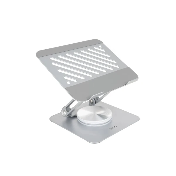 Tooq soporte para portatil hasta 13” - rotacion 360 - plegable y portatil - color plata