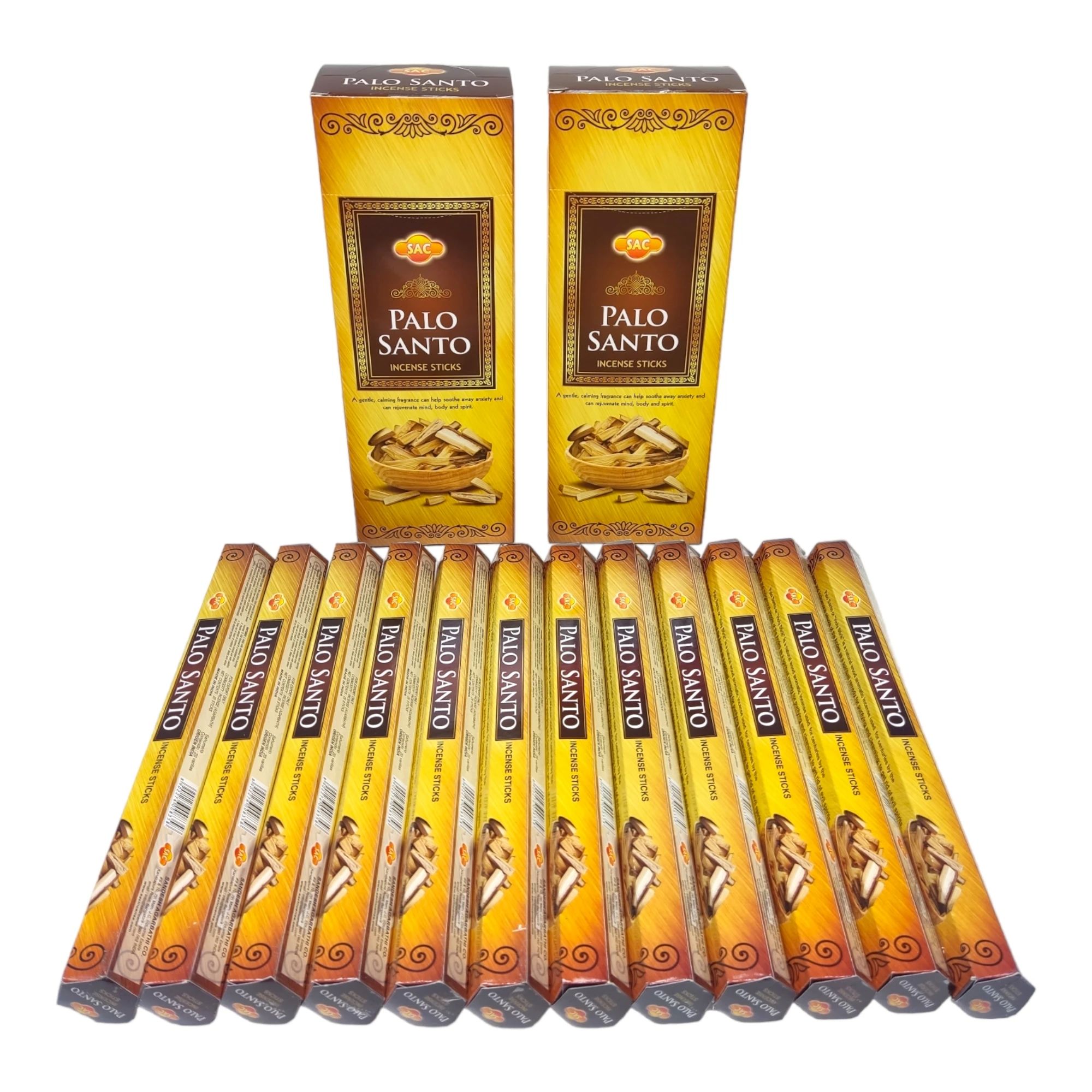 Incienso Varillas Palo Santo, Canela, Citronela, Mirra, Romero, Ruda 7 Chacras, Almizcle, Aloe Vera, Ámbar, Amor, Astral, Buda, Fresa, Sándalo, Lavanda, Vainilla, Madera Sagrada - Marca SAC