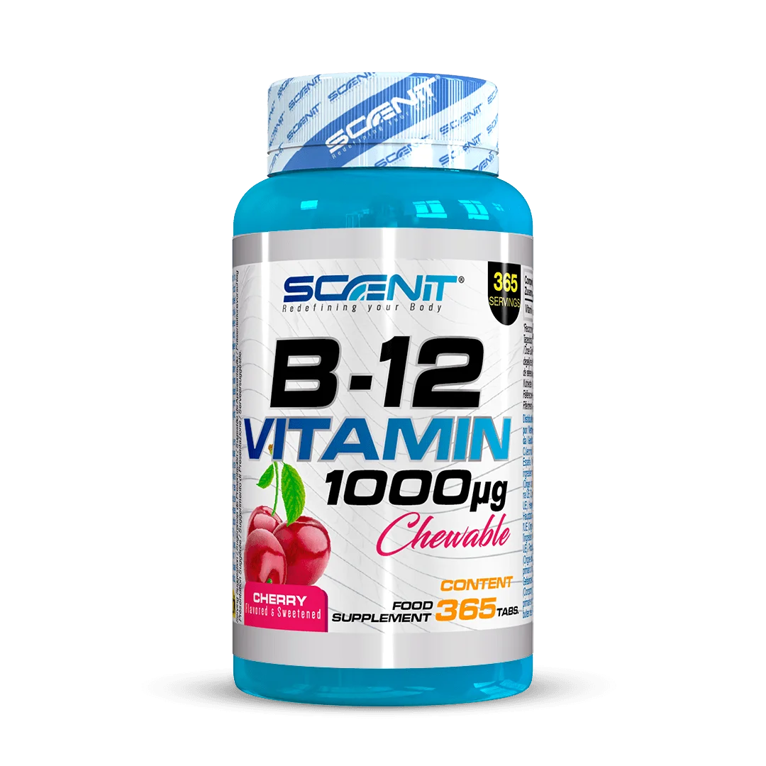 Vitamina B12 Sublingual - 1000 mcg - 365 tabletas - Sabor Cereza - Vitamina B12 - Vitamina B12 vegana - Vitamina B12 Cianocobalamina - Vitaminas B12 - Suplemento Vitamina B12