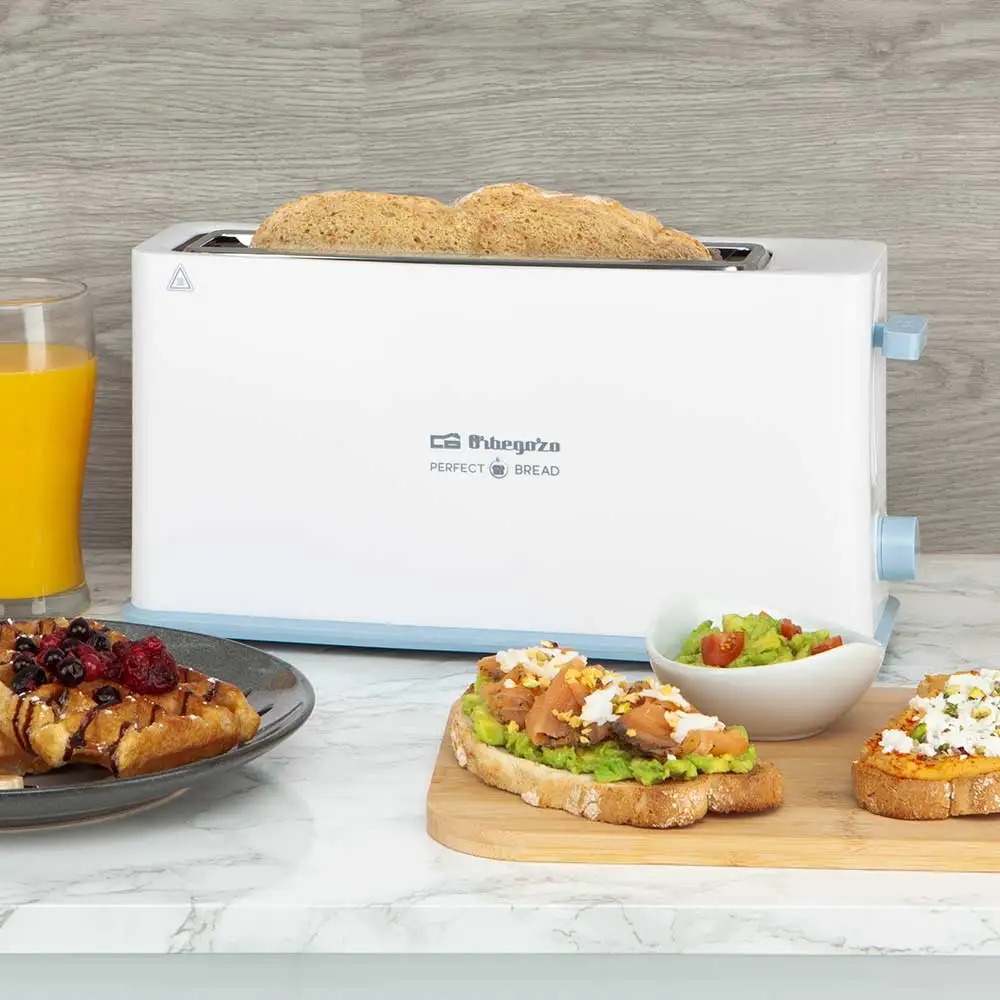 Orbegozo to 4014 long slot toaster, quick stop, crumb tray, warms buns, 7 toasting levels, 850 w