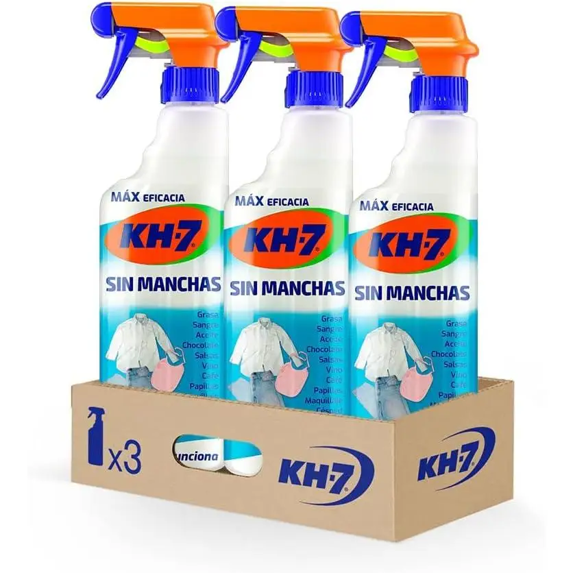 KH-7 Sin Manchas, Máxima Eficacia, Elimina sin esfuerzo las manchas más difíciles, Sin lejía - Pulverizador 715ml, 3 unidades