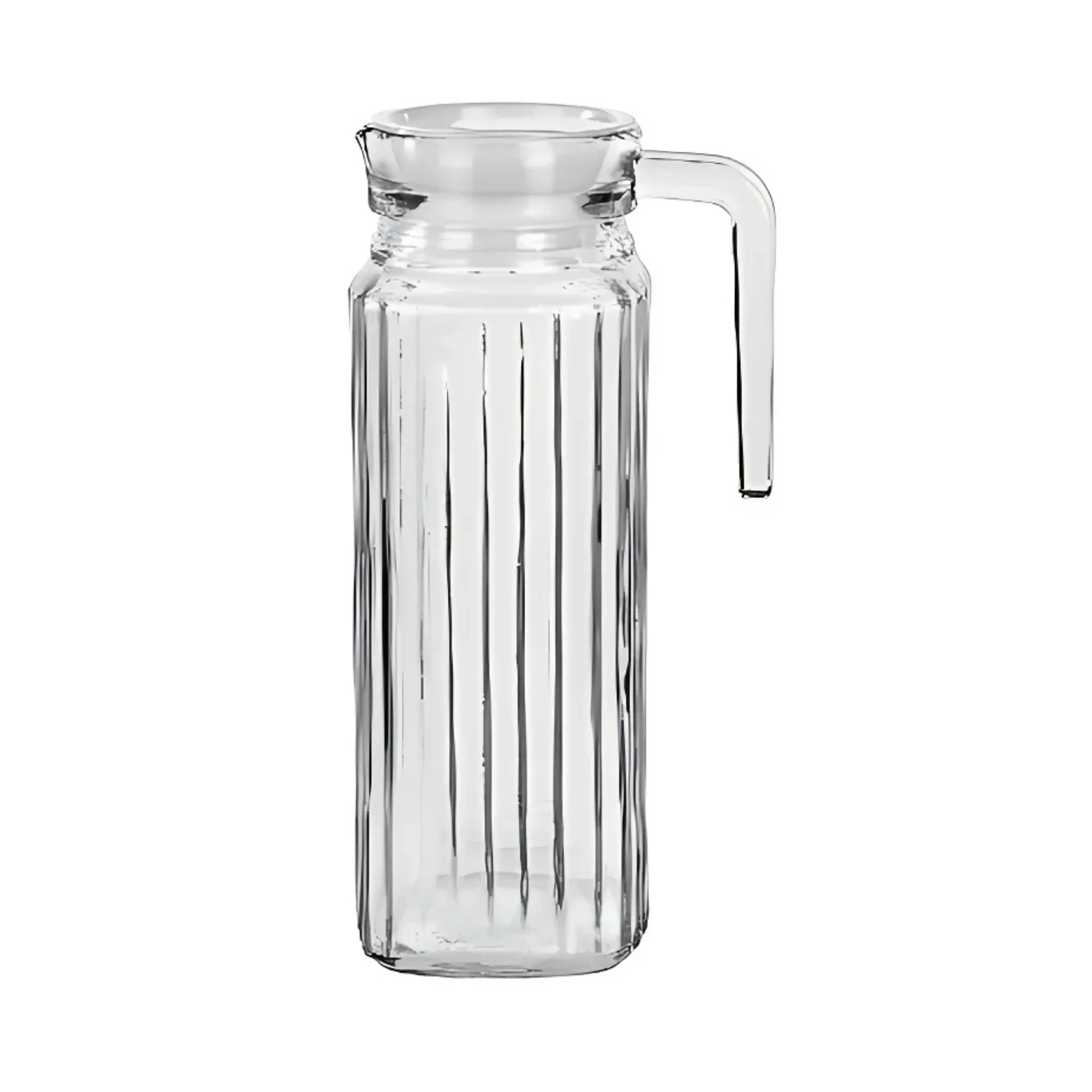 Start Electric | Jarra de Cristal con Tapa Blanca - Ideal para Agua, Jugos y Té Helado - Perfecta para Hogar, Cocina, Oficina o Reuniones - Disponible en 1L y 1.8L | Marca Alessandro