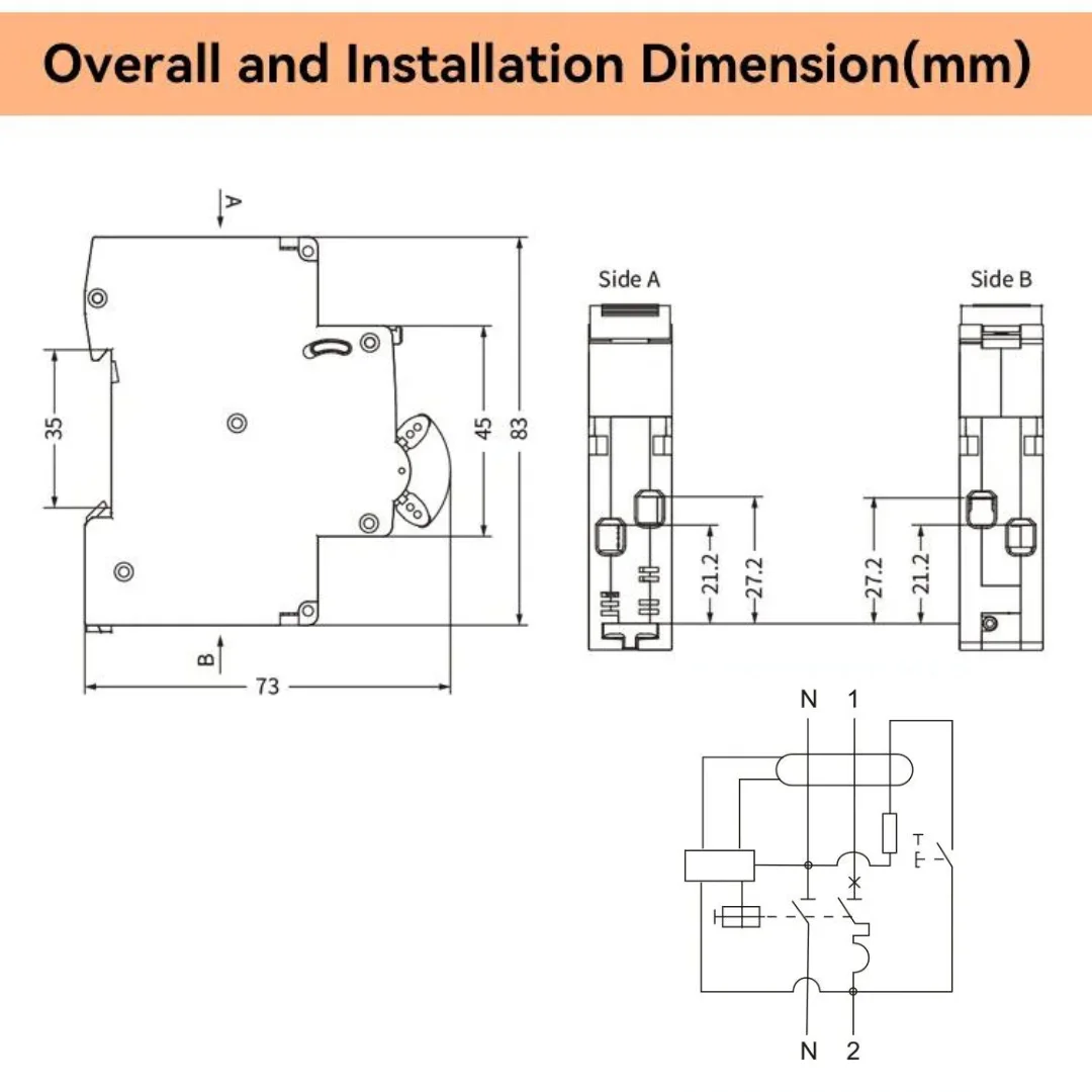 Super Immunized Differential Class A SI 30mA 2P F + N 6ka Reduced Space (25A 32A 40A) ETEK #7