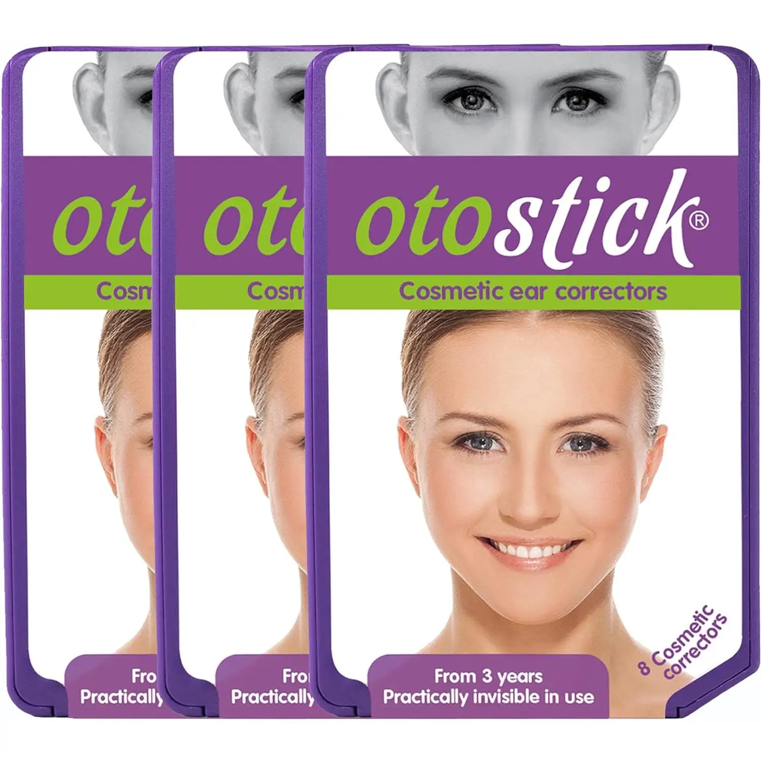 3 x Otostick Ear Aesthetic Concealer Pack, Single Size, 8 Concealers