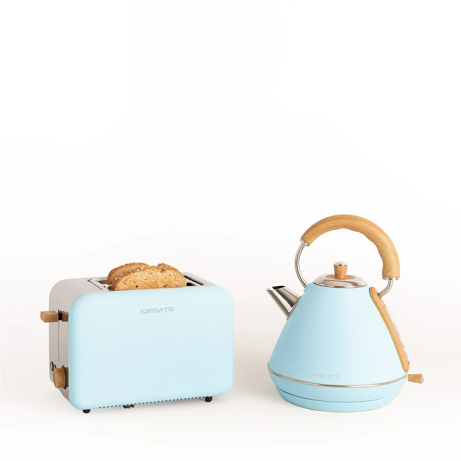 Create - small toaster for wide slices + kettle 1.7 l - pack toast retro + kettle retro