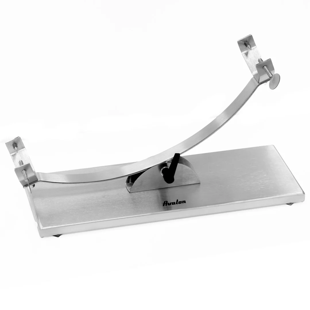Avalon Soporte Jamonero basculante de Acero Inoxidable, 50 x 18 x 20,5 cm, Base Ajustable, Cabezal Horquilla Tipo C