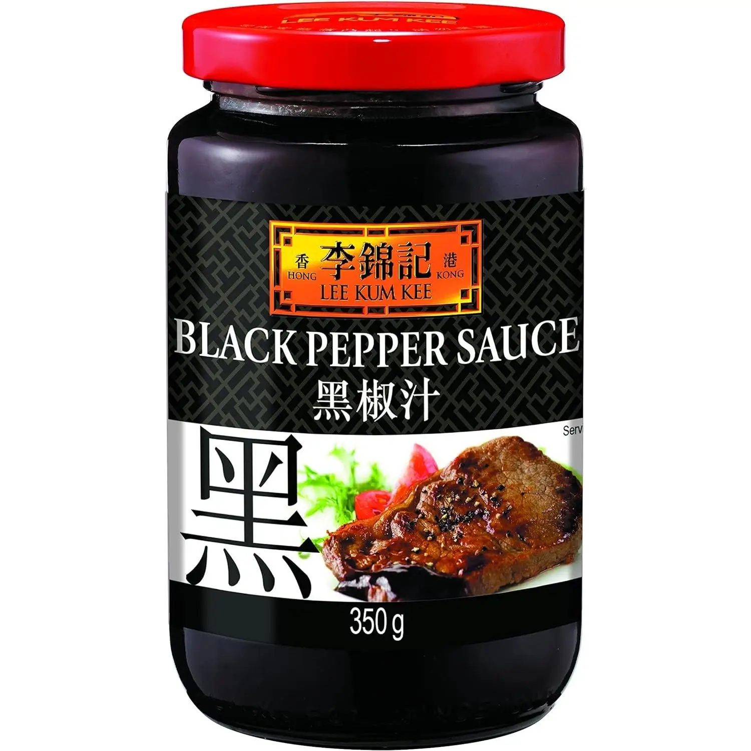 LEE KUM KEE Salsa Black pepper - Tarro cristal 350grs  - Salsa de pimienta negra