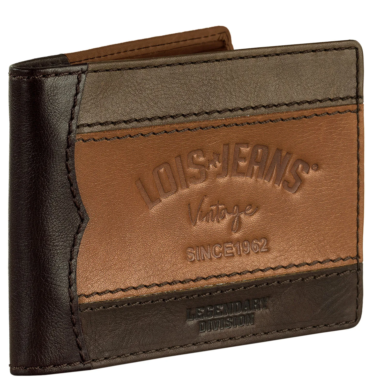 Carteras Para Hombre Piel - Cartera Hombre Marca Lois - Billeteras Para Hombre Con Compartimento Para Tarjetas - Monedero Hombre Piel Autentica Con Cremallera - Cartera Tarjetero Hombre RFID 203201