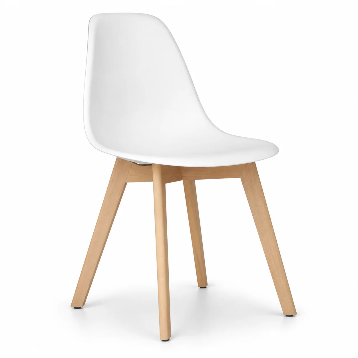 ORION91oficial® - Silla ARA Color Blanco Asiento Polipropileno y Patas Haya (83x46x55 cm) Estilo Escandinavo, Comedor, Hostelería, Oficina, Salón, Teletrabajo, Cocina - spaziOrion91