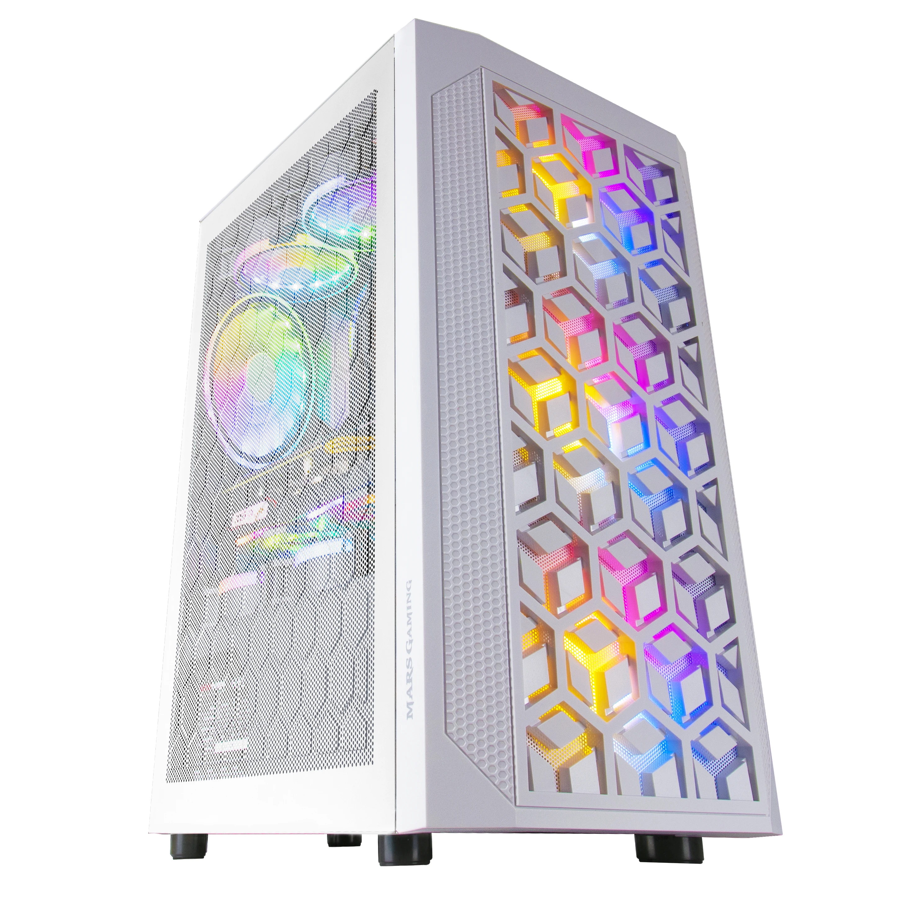 MCMESHW Micro ATX 3x fan FRGB White MCMESHW Gaming PC box