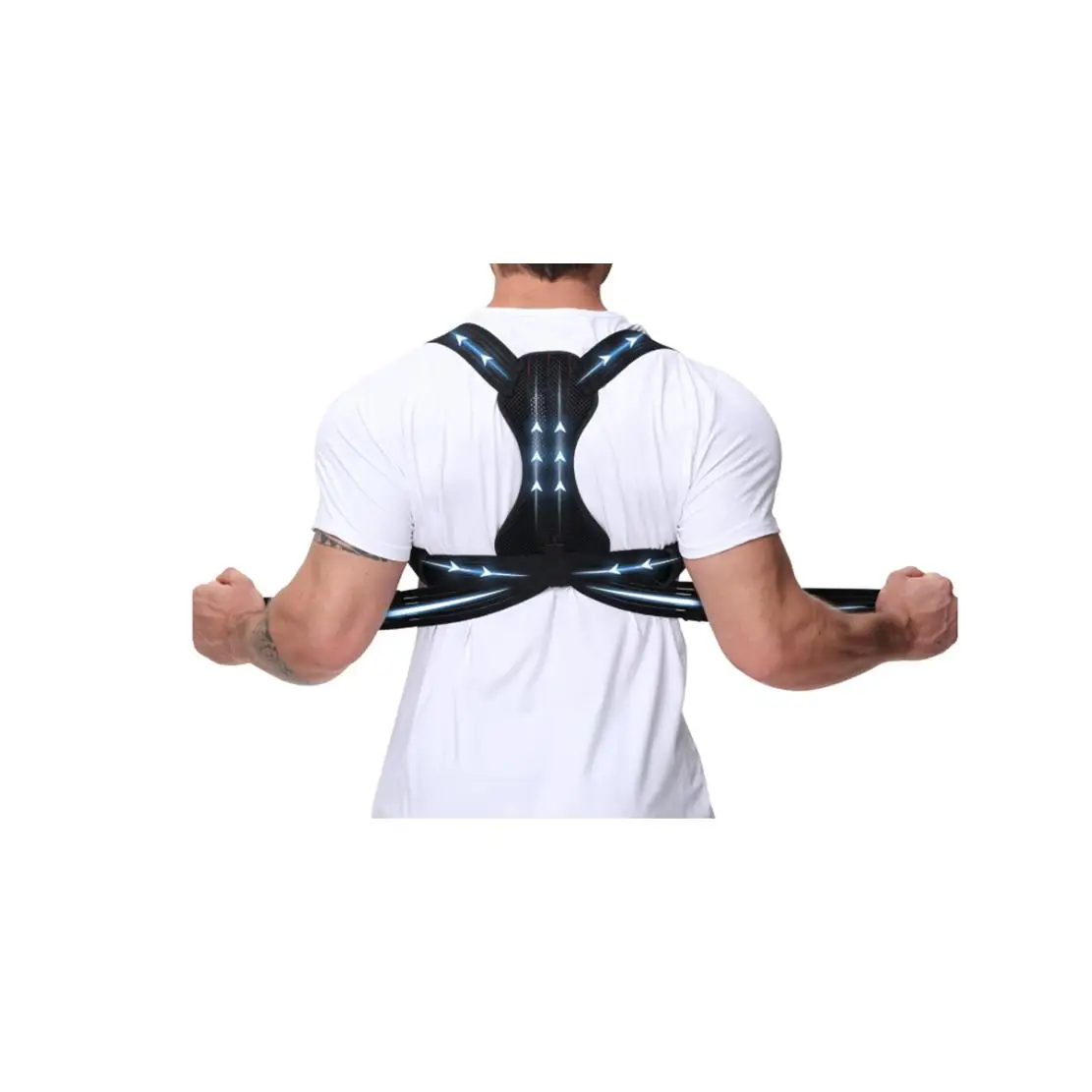 Corrector de postura NovoBrace para mujeres y hombres, corrección de espalda ajustable, soporte transpirable para espalda, soporte para cuello y hombros, cinturón práctico. Talla XL