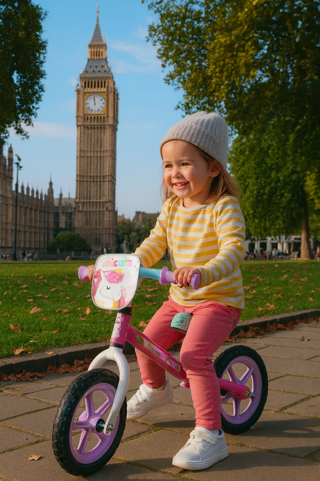 Pedalless, 2-wheeled, shimmer, unicorn or dino bicycle with or without front panel - light and easy to handle. Adjustable saddle and handlebars. Quality at the best price. In accordance with ce regulations. +3 years